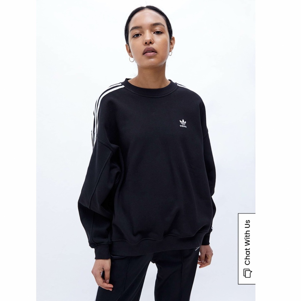 Black Adidas Striped Sweatshirt